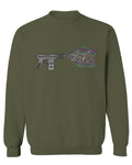 Cool Graphic Good Vibes Cassette Gun Music Love men's Crewneck Sweatshirt