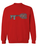 Cool Graphic Good Vibes Cassette Gun Music Love men's Crewneck Sweatshirt