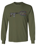Cool Graphic Good Vibes Cassette Gun Music Love mens Long sleeve t shirt