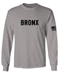 Black Fonts New York Bronx NYC Cool City Street wear mens Long sleeve t shirt