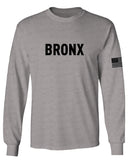 Black Fonts New York Bronx NYC Cool City Street wear mens Long sleeve t shirt