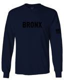 Black Fonts New York Bronx NYC Cool City Street wear mens Long sleeve t shirt