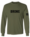 Black Fonts New York Bronx NYC Cool City Street wear mens Long sleeve t shirt