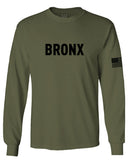 Black Fonts New York Bronx NYC Cool City Street wear mens Long sleeve t shirt
