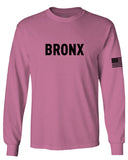 Black Fonts New York Bronx NYC Cool City Street wear mens Long sleeve t shirt