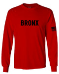 Black Fonts New York Bronx NYC Cool City Street wear mens Long sleeve t shirt