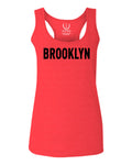 Black Fonts New York Brooklyn NYC Cool City American  women's Tank Top sleeveless Racerback