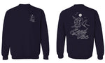 Good Vibe Bones Hand Shaka Cool Summer surf Beach men's Crewneck Sweatshirt