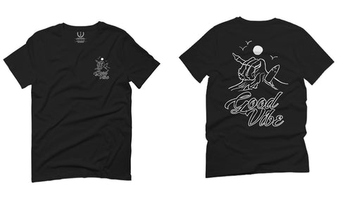 Good Vibe Bones Hand Shaka Cool Summer surf Beach For men T Shirt