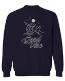 Front Good Vibe Bones Hand Shaka Cool Summer surf Beach Hipster Graphic men's Crewneck Sweatshirt