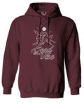 Front Good Vibe Bones Hand Shaka Cool Summer surf Beach Hipster Graphic Sweatshirt Hoodie
