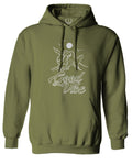 Front Good Vibe Bones Hand Shaka Cool Summer surf Beach Hipster Graphic Sweatshirt Hoodie