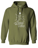 Front Good Vibe Bones Hand Shaka Cool Summer surf Beach Hipster Graphic Sweatshirt Hoodie