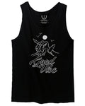 Front Good Vibe Bones Hand Shaka Cool Summer surf Beach Hipster Graphic men's Tank Top