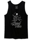 Front Good Vibe Bones Hand Shaka Cool Summer surf Beach Hipster Graphic men's Tank Top