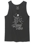 Front Good Vibe Bones Hand Shaka Cool Summer surf Beach Hipster Graphic men's Tank Top