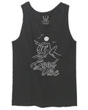 Front Good Vibe Bones Hand Shaka Cool Summer surf Beach Hipster Graphic men's Tank Top