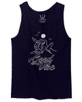Front Good Vibe Bones Hand Shaka Cool Summer surf Beach Hipster Graphic men's Tank Top