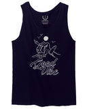 Front Good Vibe Bones Hand Shaka Cool Summer surf Beach Hipster Graphic men's Tank Top