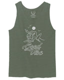 Front Good Vibe Bones Hand Shaka Cool Summer surf Beach Hipster Graphic men's Tank Top