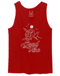 Front Good Vibe Bones Hand Shaka Cool Summer surf Beach Hipster Graphic men's Tank Top
