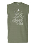 Front Good Vibe Bones Hand Shaka Cool Summer surf Beach Hipster Graphic men Muscle Tank Top sleeveless t shirt