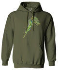 Vintage Caterpillar Paint Floral Retro Graphic Sweatshirt Hoodie