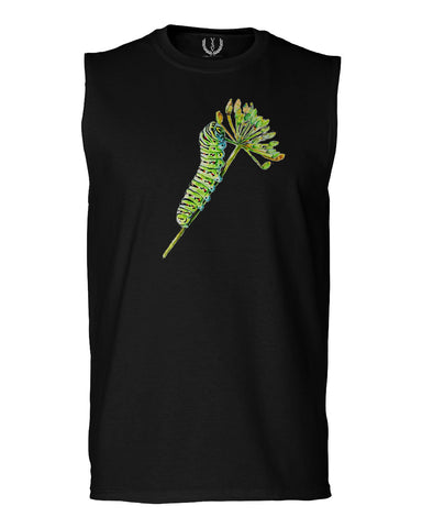 Vintage Caterpillar Paint Floral Retro Graphic men Muscle Tank Top sleeveless t shirt