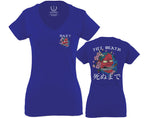 Demon Graphic Traditional Japanese Till Death For Women V neck fitted T Shirt