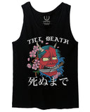 Front Demon Graphic Traditional Japanese Till Death Good Vibes men's Tank Top