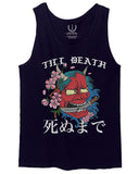 Front Demon Graphic Traditional Japanese Till Death Good Vibes men's Tank Top