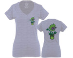 Funny 420 Stoned Day Weed Marijuana Kush Pot Leaf Cannabis Plant For Women V neck fitted T Shirt