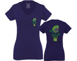 Funny 420 Stoned Day Weed Marijuana Kush Pot Leaf Cannabis Plant For Women V neck fitted T Shirt