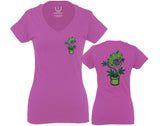 Funny 420 Stoned Day Weed Marijuana Kush Pot Leaf Cannabis Plant For Women V neck fitted T Shirt