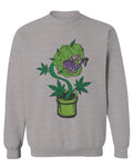 Front Funny 420 Stoned Day Weed Marijuana Pot Leaf Cannabis Plant men's Crewneck Sweatshirt