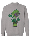 Front Funny 420 Stoned Day Weed Marijuana Pot Leaf Cannabis Plant men's Crewneck Sweatshirt