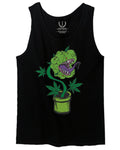 Front Funny 420 Stoned Day Weed Marijuana Pot Leaf Cannabis Plant men's Tank Top