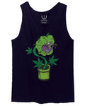 Front Funny 420 Stoned Day Weed Marijuana Pot Leaf Cannabis Plant men's Tank Top