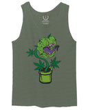 Front Funny 420 Stoned Day Weed Marijuana Pot Leaf Cannabis Plant men's Tank Top