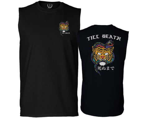 Tiger Graphic Traditional Japanese Till Death Good Vibes Obei Society men Muscle Tank Top sleeveless t shirt
