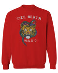 Front Tiger Graphic Japanese Till Death Good Vibes OBEI Society men's Crewneck Sweatshirt