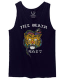 Front Tiger Graphic Japanese Till Death Good Vibes OBEI Society men's Tank Top