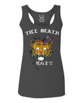 Front Tiger Graphic Japanese Till Death Good Vibes OBEI Society  women's Tank Top sleeveless Racerback
