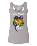 Front Tiger Graphic Japanese Till Death Good Vibes OBEI Society  women's Tank Top sleeveless Racerback