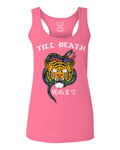 Front Tiger Graphic Japanese Till Death Good Vibes OBEI Society  women's Tank Top sleeveless Racerback