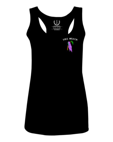Good Vibe Summer Palm Graphic Till Death Cool Bones surf Obei Society  women's Tank Top sleeveless Racerback