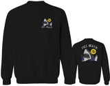 Front and Back Shark Summer Vibe Cool Graphic Surf Till Death Obei Society men's Crewneck Sweatshirt