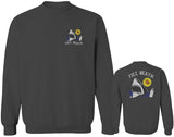 Front and Back Shark Summer Vibe Cool Graphic Surf Till Death Obei Society men's Crewneck Sweatshirt