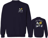 Front and Back Shark Summer Vibe Cool Graphic Surf Till Death Obei Society men's Crewneck Sweatshirt