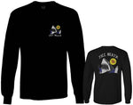 Front and Back Shark Summer Vibe Cool Graphic Surf Till Death Obei Society mens Long sleeve t shirt